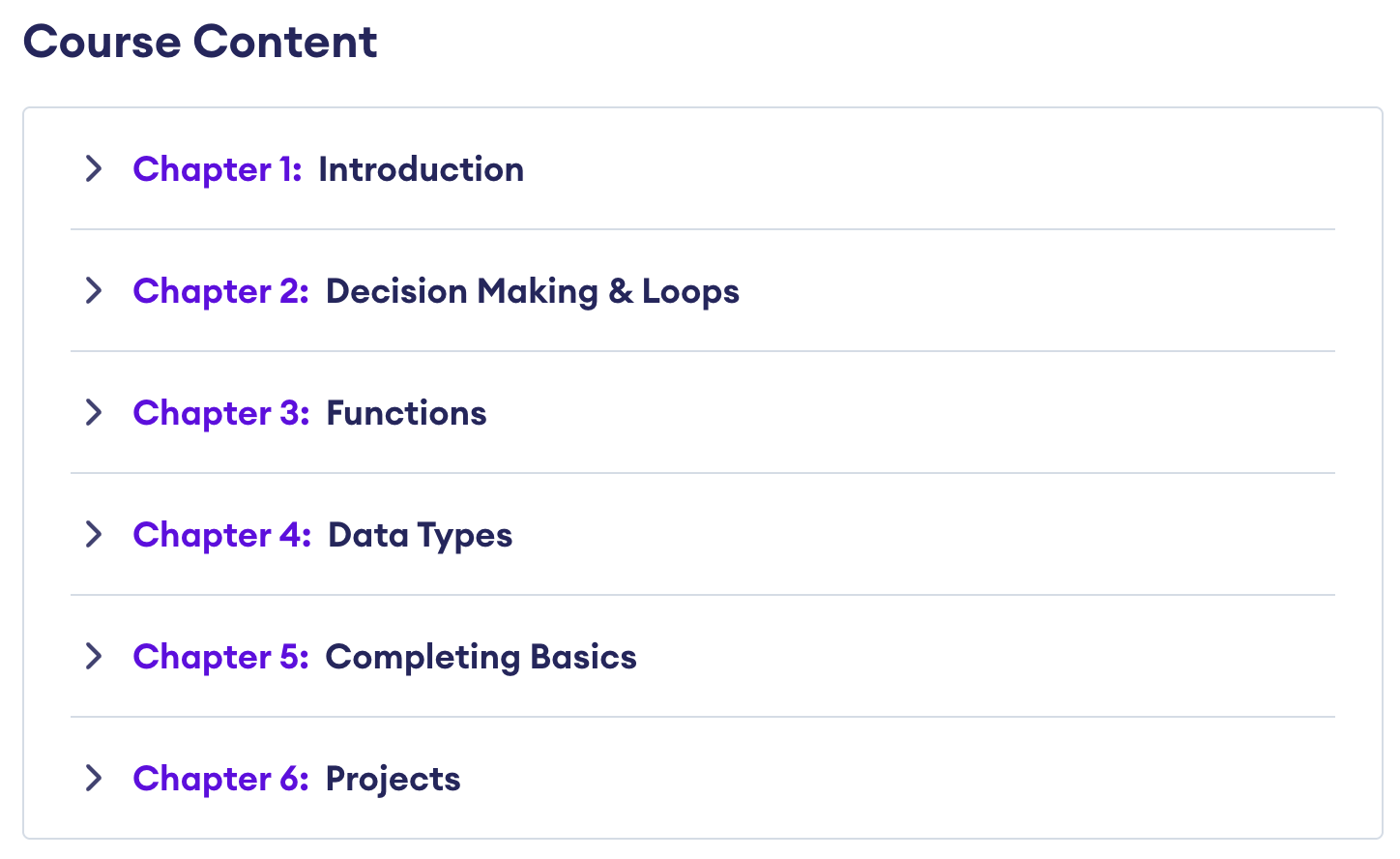 Python Basics Course Content