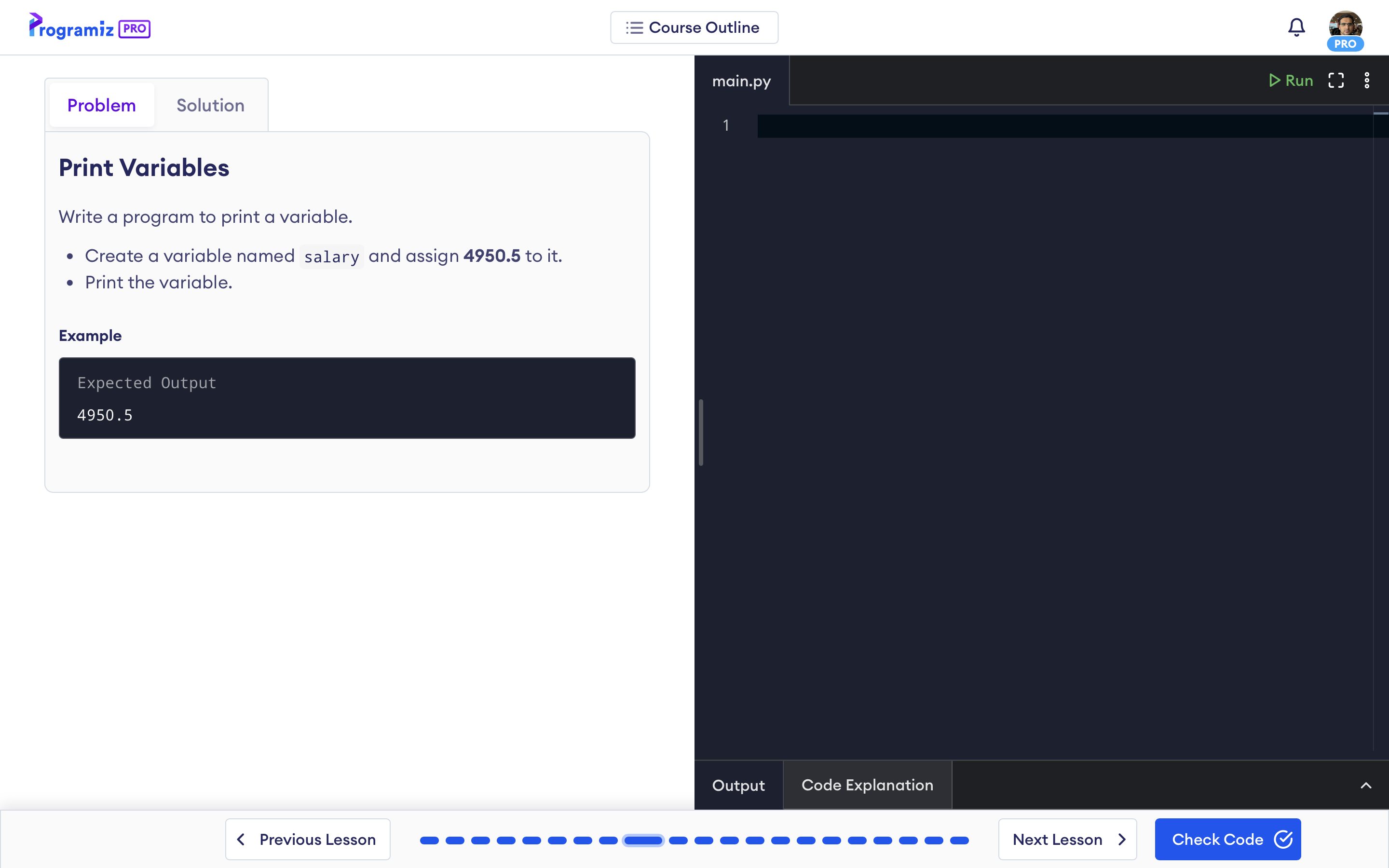 Practice problem for Python variables