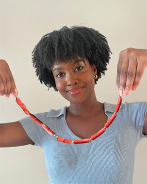 Osase Omoruyi with her parents favorite beads.