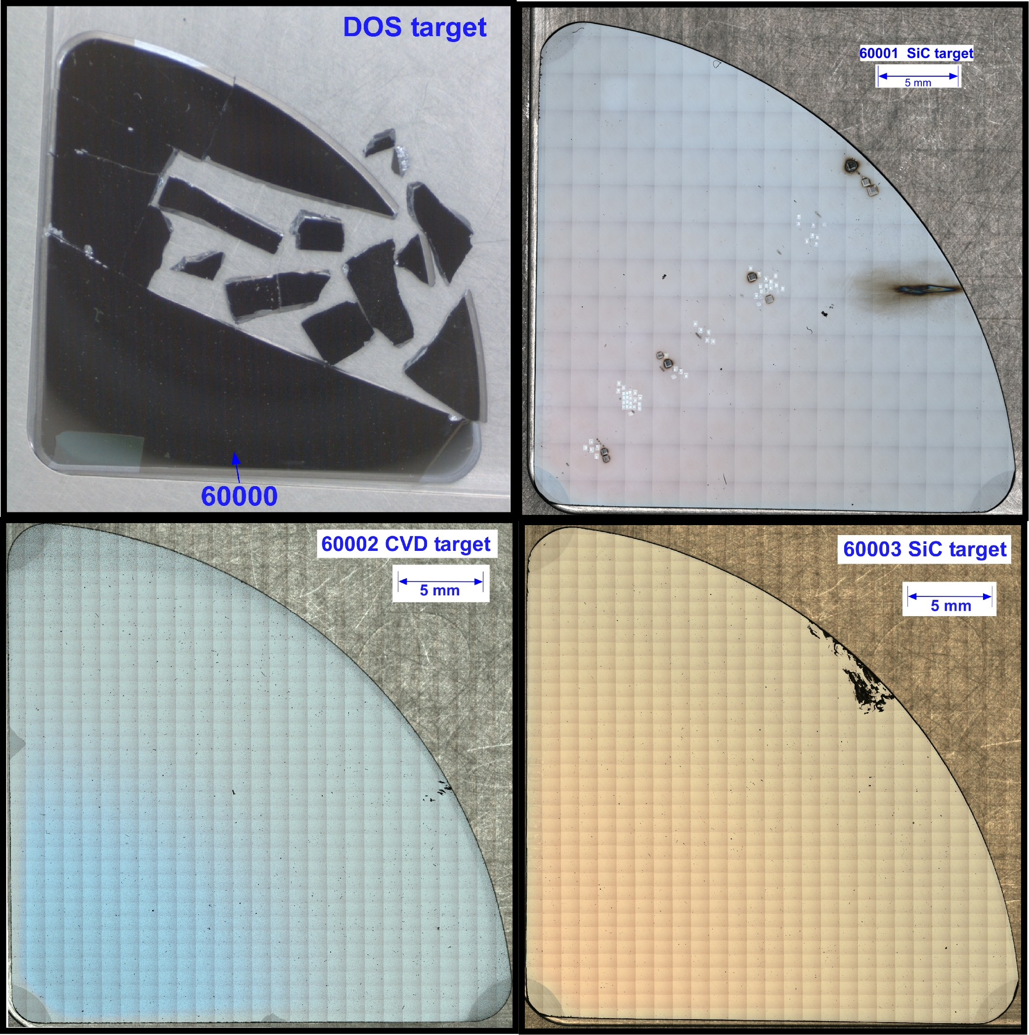 Post-landing images of target quadrants.