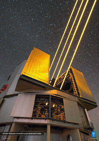 Poster: VLT's Laser and the Magellanic Clouds