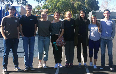 UC San Diego students who participate in the Education Corps program pose for a group photo