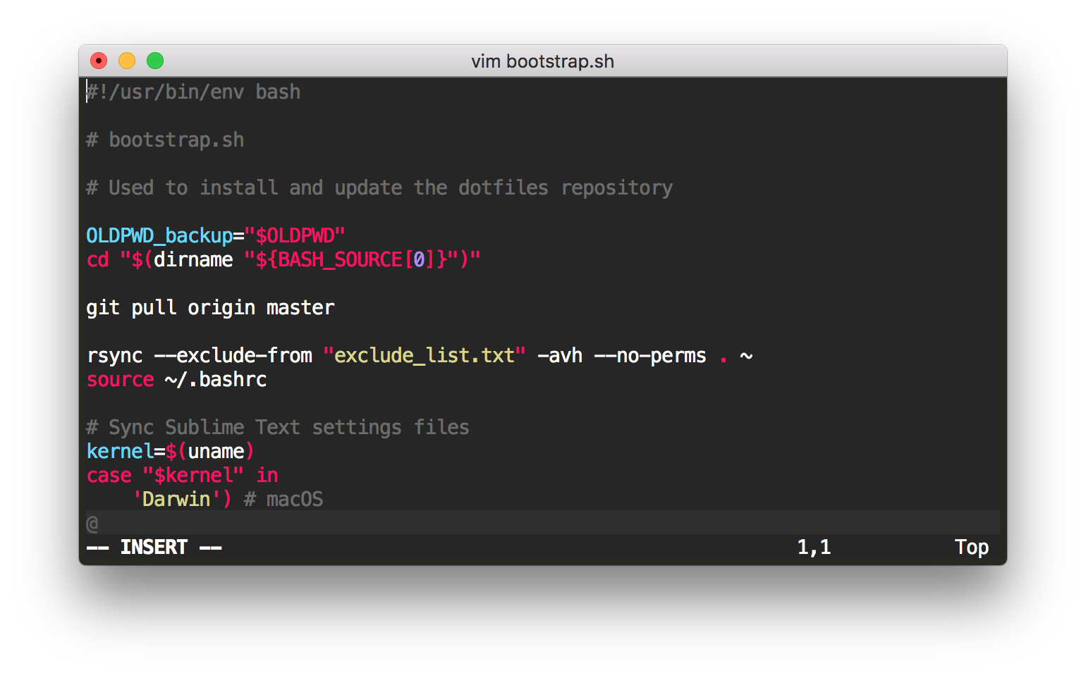 Vim Screenshot