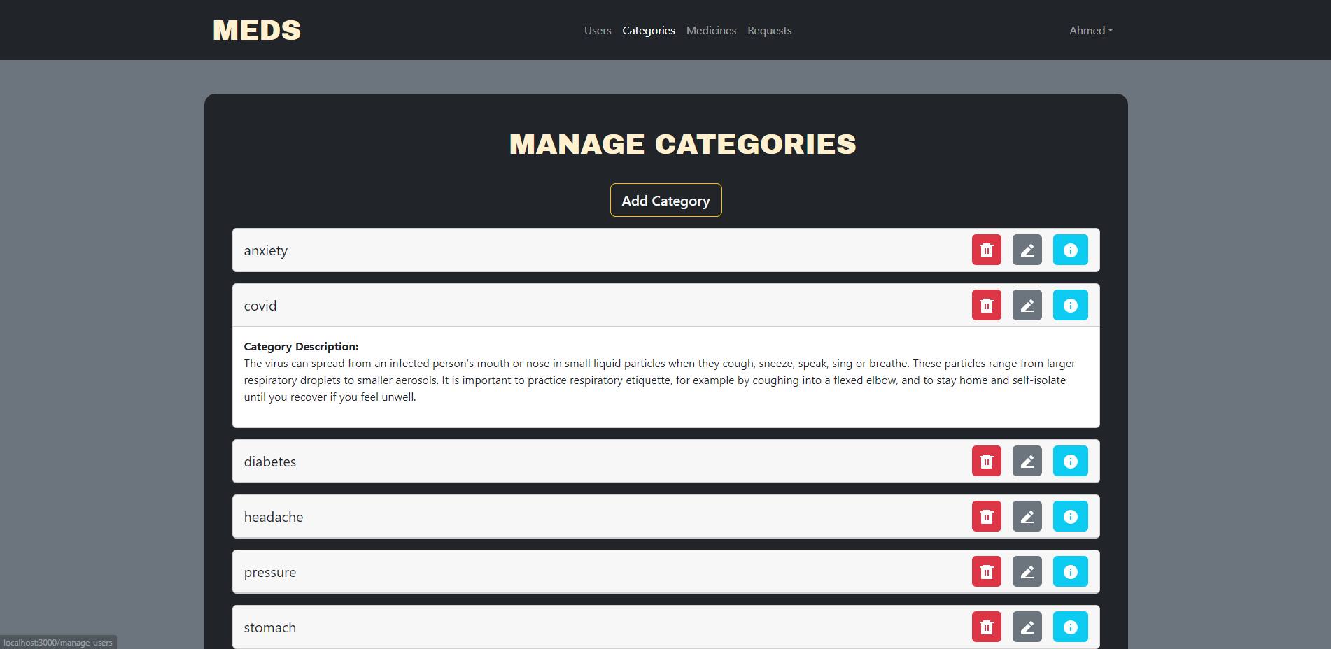 Manage Categories