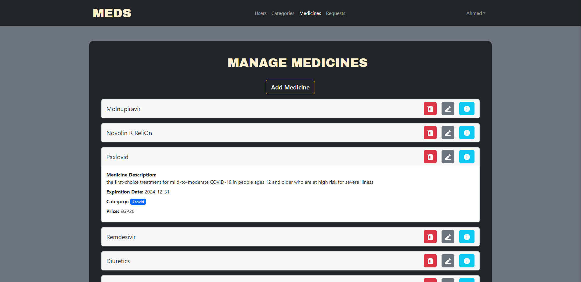 Manage Medicines