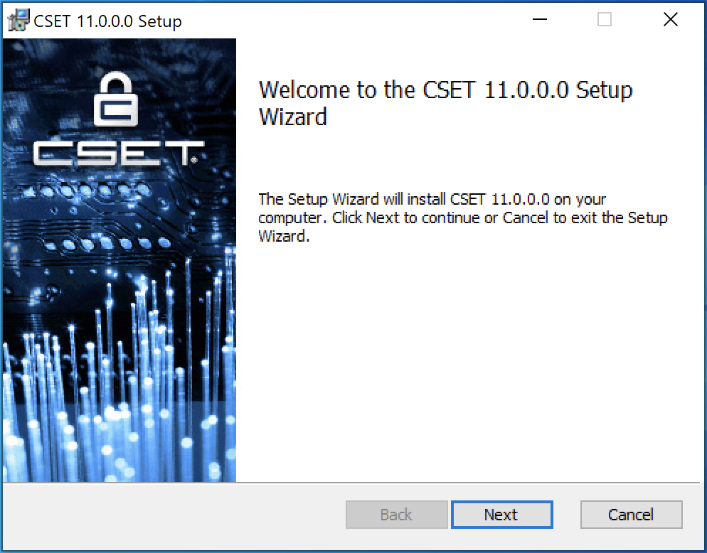 Setup wizard dialog