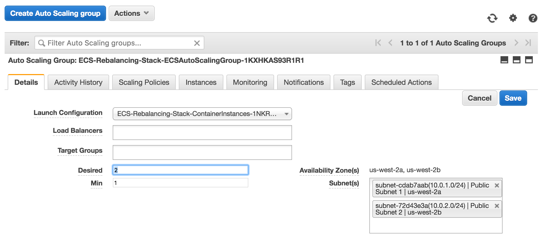 Auto-Scaling Group Configuration