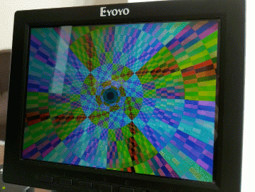 Recording of the tunnel demo on a small monitor