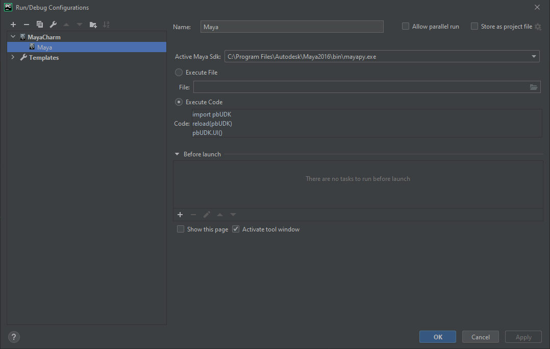 MayaCharm Debugger Panel