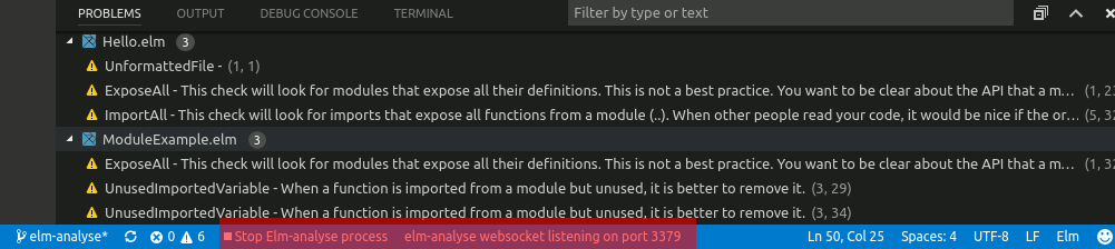 Elm-analyse stop