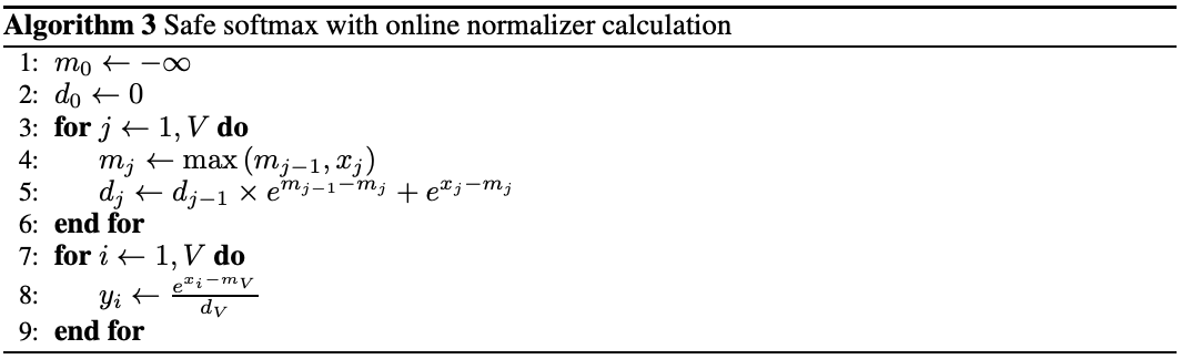 online softmax