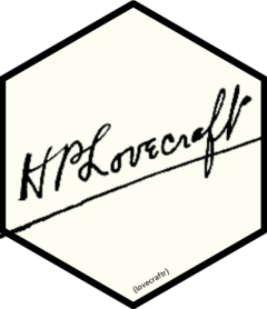 H. P. Lovecraft's signature in an R package hexagon