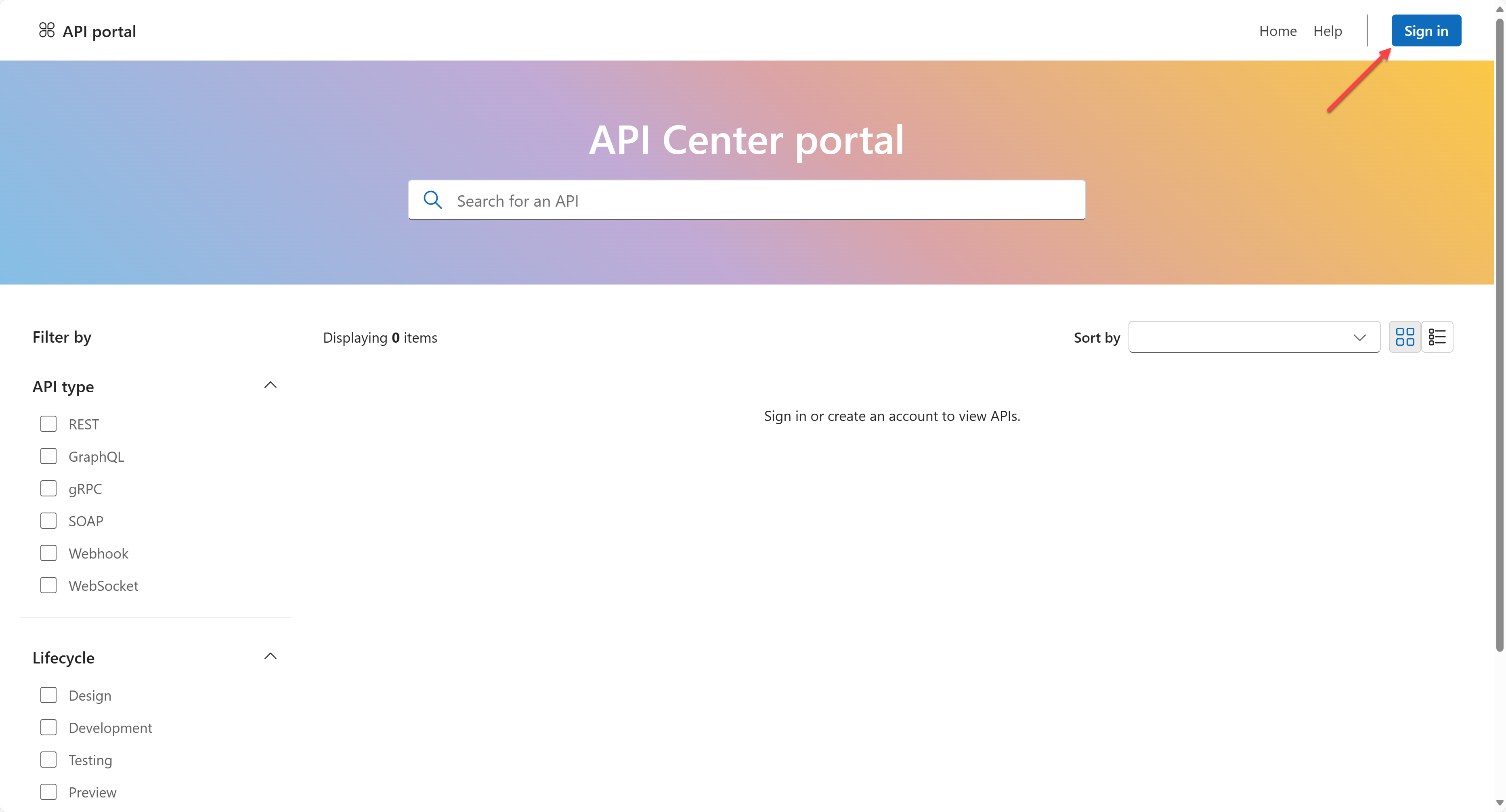 API Center Portal