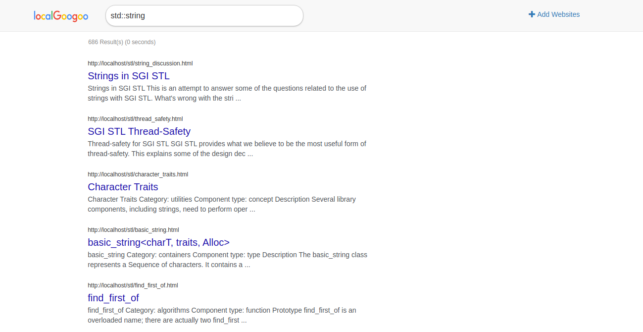 Search Results Page