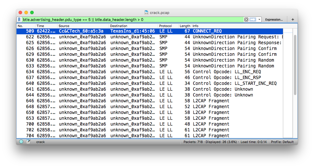 Pairing in Wireshark