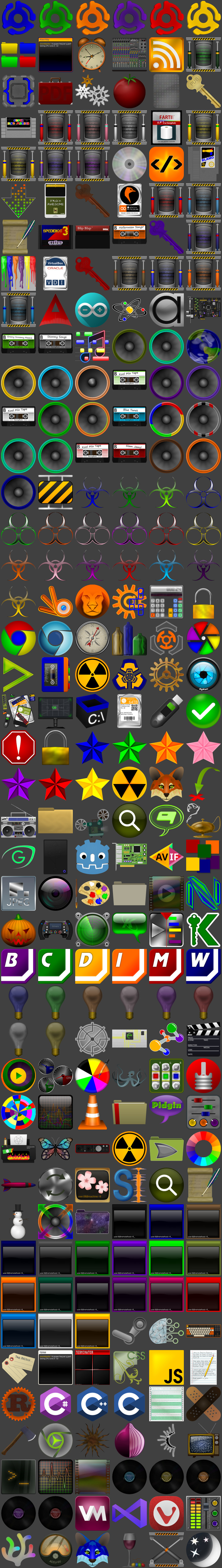 A preview of some select icon files