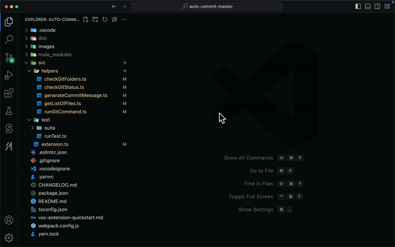 Preview of the Auto Commit Master extension