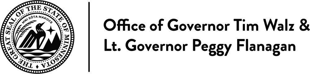 Office of Governor Tim Walz and Lt. Governor Peggy Flanagan printed logo