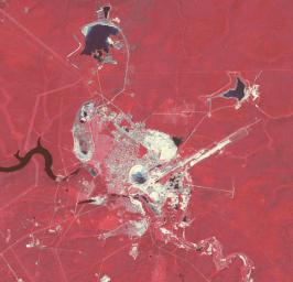 NASA's Terra spacecraft shows the Mir mine in Siberia, an open pit diamond mine, more than 525 m deep and 1200 m in diameter, making it one of the largest in the world.