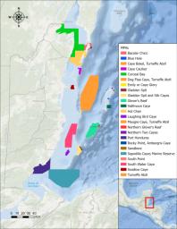 Of the 24 marine protected areas ranked in the study of the Belize Barrier Reef Reserve System and mapped here, Port Honduras Marine Reserve off southern Belize had the highest coral vulnerability score: 10 out of 12.