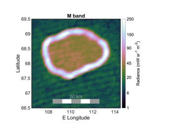 Infrared data collected Oct. 15, 2023, by the JIRAM instrument aboard NASA's Juno spacecraft shows Chors Patera, a lava lake on Jupiter's moon Io.