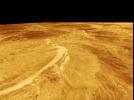 This computer-generated perspective view of Latona Corona and Dali Chasma on Venus shows NASA's Magellan radar data superimposed on topography. 