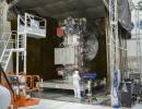 NASA's Europa Clipper spacecraft is seen in the main clean room of the Spacecraft Assembly Facility at the agency's Jet Propulsion Laboratory in Southern California on Jan. 19, 2024.