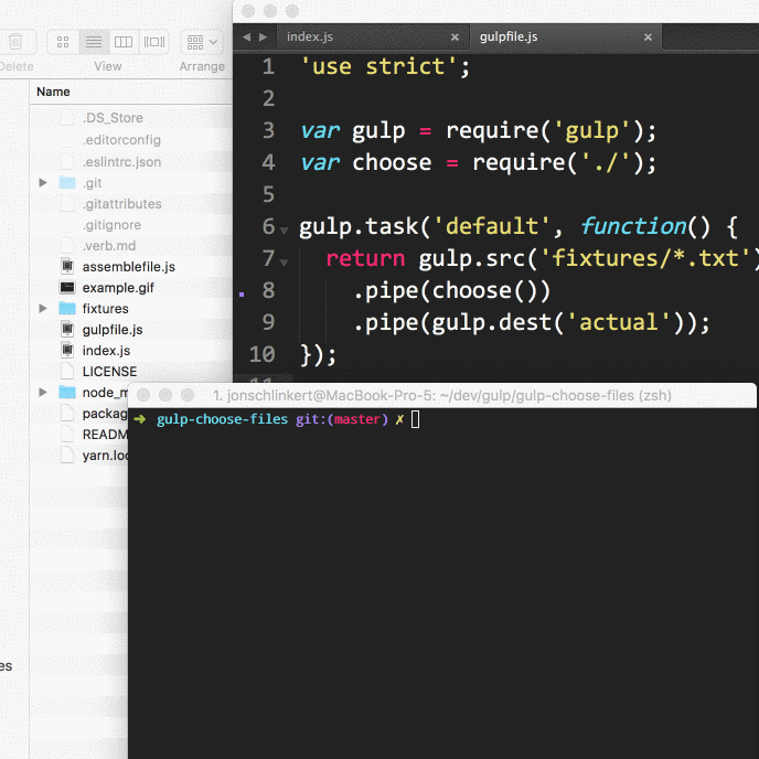 gulp choose files example