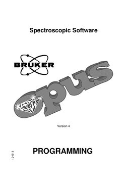 Spectroscopic Software
PROGRAMMING
Version 4
I 24313
