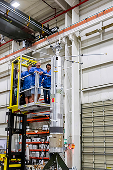 One of the APEP payloads after boom deployment testing.