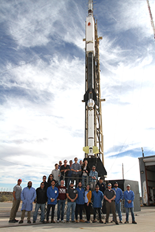 DEUCE team with rocket at White Sands. 