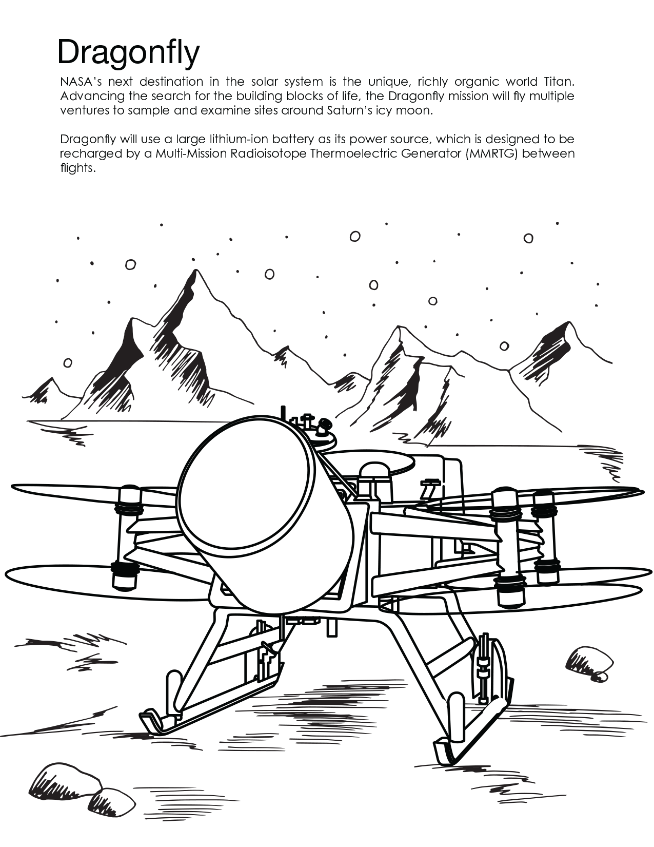 Coloring page for Dragonfly.