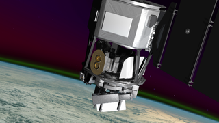 Beauty pass showing ICON observing the ionosphere. Credit: NASA/GSFC/CIL