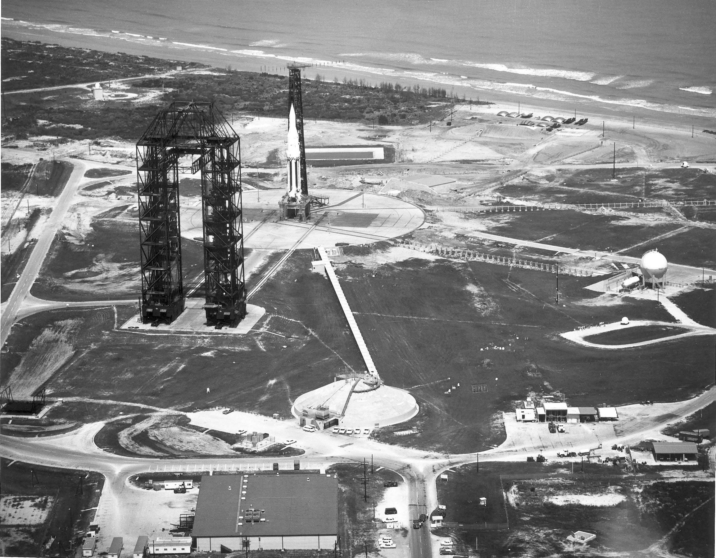 The Saturn 1 SA-4 launch vehicle sits on Launch Complex 34 at NASA’s Kennedy Space Center prior to one of many Apollo-era flights. This was also the site of significant ground and water contamination until the agency developed EZVI and safely destroyed the chemicals that had been used to clean rocket engine parts. Photo credit: NASA