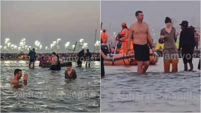 Chris Martin and Dakota Johnson take a holy dip at Maha Kumbh Mela: Watch video