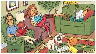 Optical illusion: Only those with sharp vision can spot the hidden word 'book' in this family scene in 5 seconds