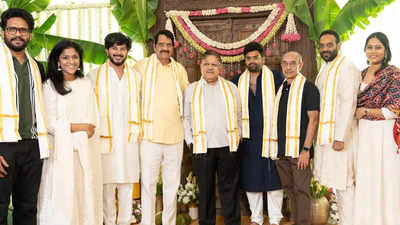 Dulquer Salmaan's Aakasamlo Oka Tara kicks off with pooja ceremony attended by Allu Aravind, Ashwini Dutt and Gunnam Gangaraju