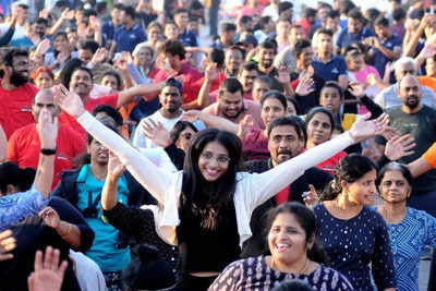 Yoga To Peppy Zumba Beats, Happy Feet And Faces Throng Hussainsagar