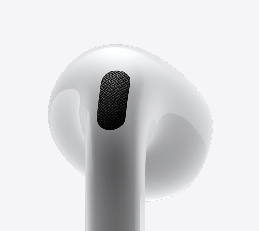 AirPods 4 tuvplāns no sāna.