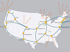 ESnet provides network connections across the world