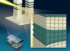 This artist's impression shows how x-rays made it possible to study the distortions of the laye