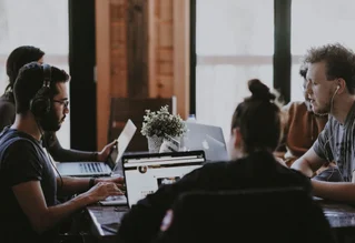 group working on computer