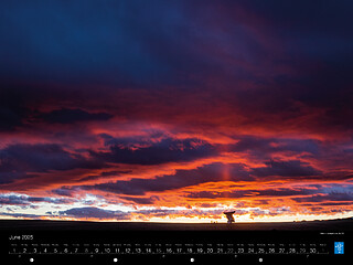 June — Pillar of sunlight over ALMA