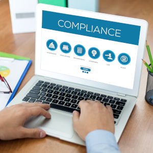 compliance webpage on a laptop