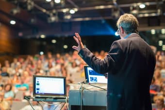 Speaker at a conference