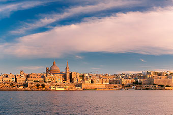 Valletta, Malta port landscape