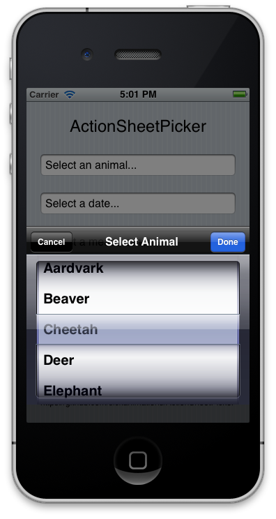 ActionSheetPicker ActionSheetPicker