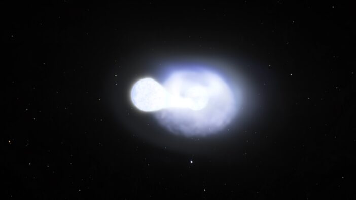 Artist's rendition of white dwarf merger