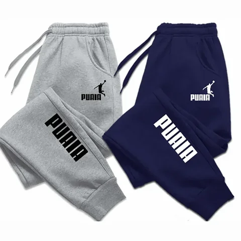 PUAIA-Calças Esportivas de Jogging Masculina, Roupas Fitness Soltas Fit, Roupa Monocromática, Calças Streetwear, Outono, Inverno, Nova