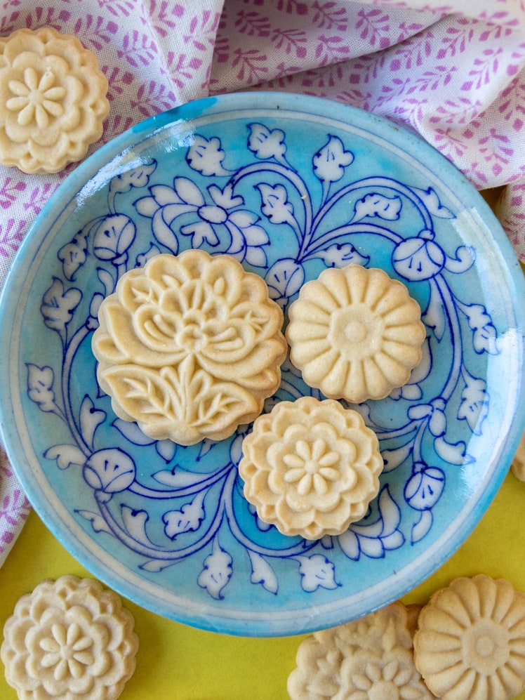 Block Print Flower Cookies